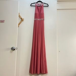 Mac Duggal Ieena Bead & Rhinestone Waistband Jersey Gown